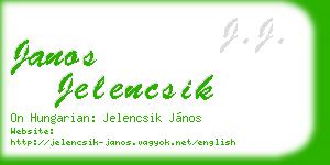 janos jelencsik business card