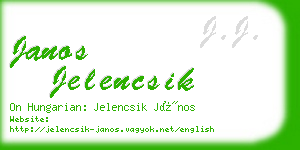 janos jelencsik business card